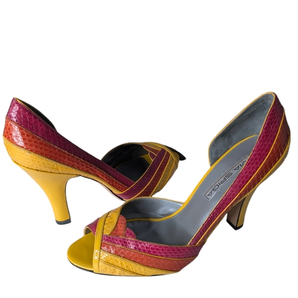 Via Spiga yellow pink orange heels 8 - Picture 2 of 8